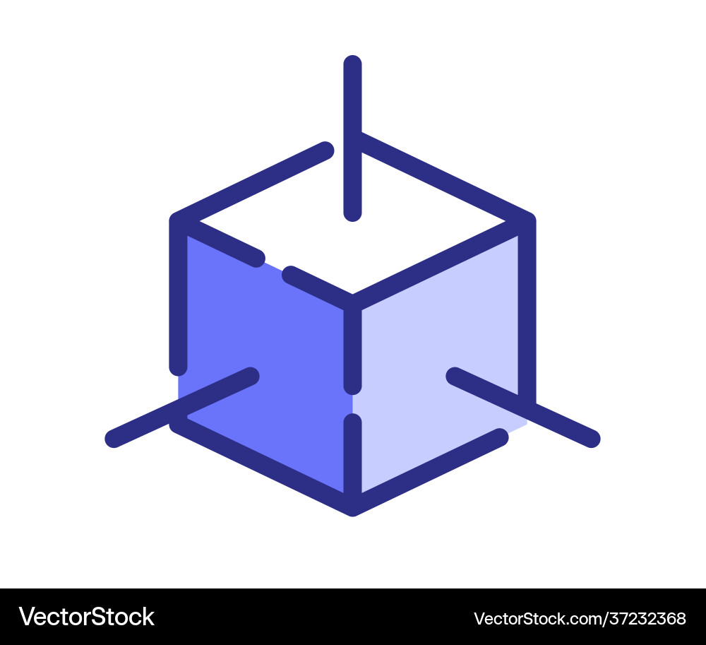 3d modeling dimension single isolated icon 3d modeling dimension single isolated icon vector image
