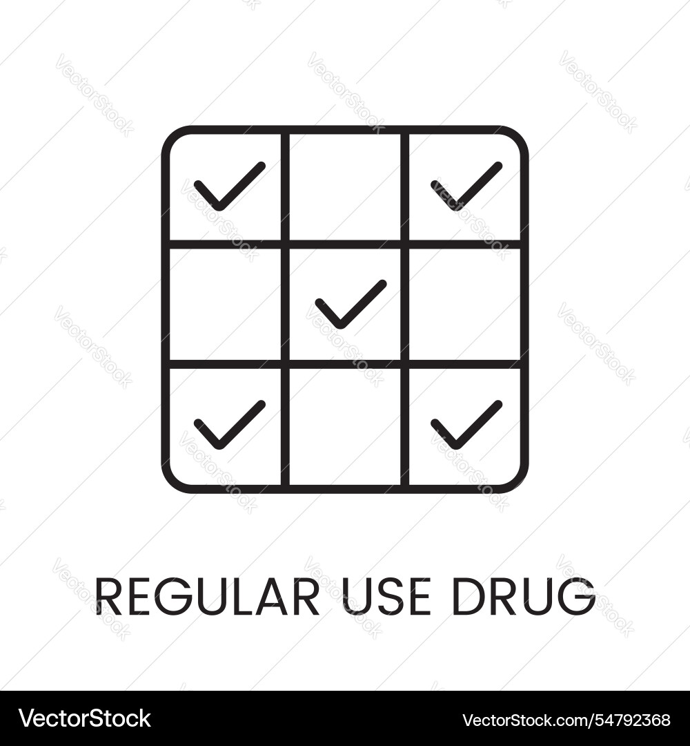 A calendar grid icon with checkmarks representing vector image