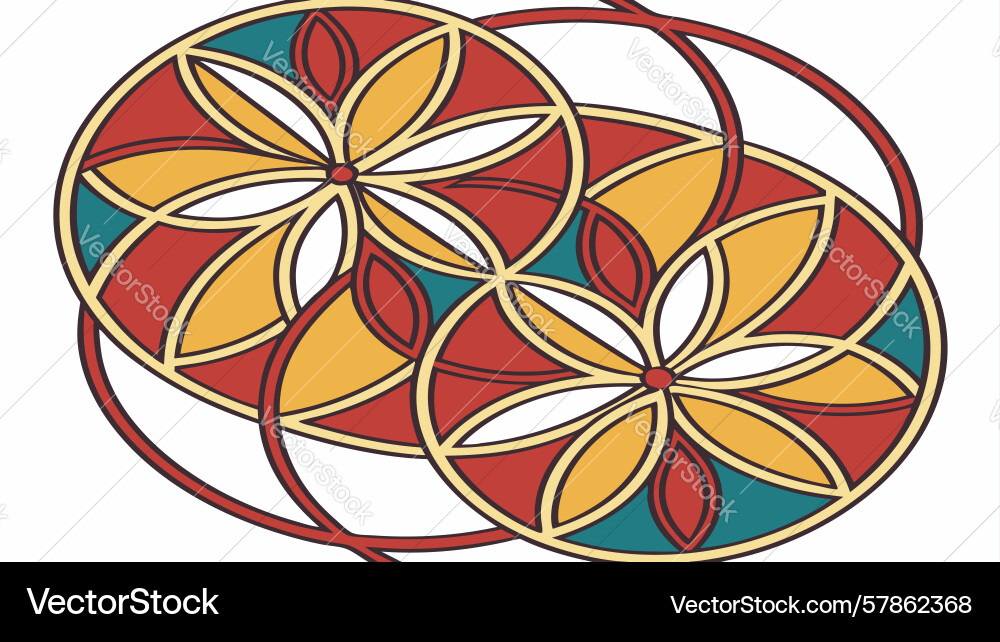 Abstract overlapping circular patterns for modern vector image