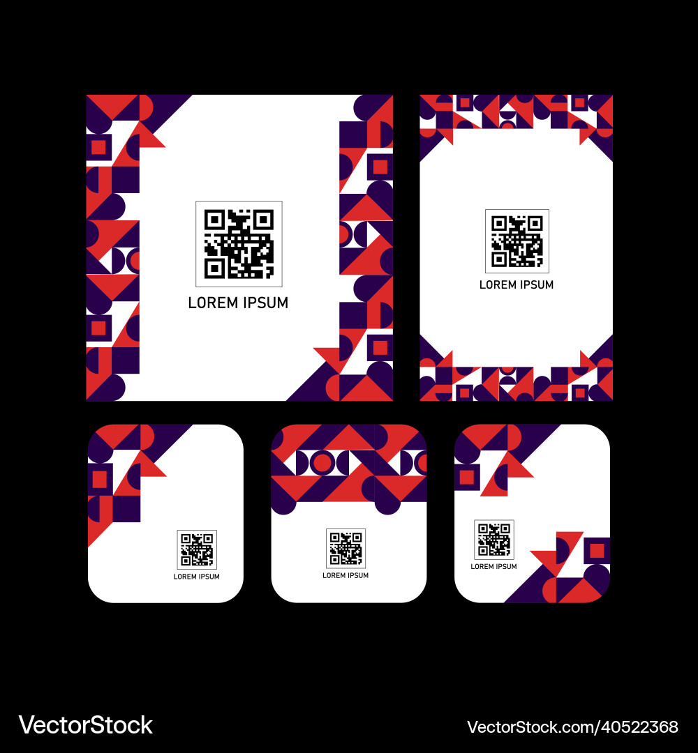 Abstract QR Code Label Set vector image