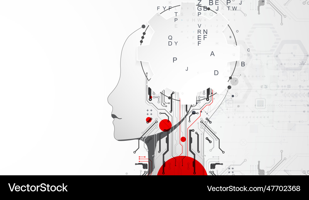 Artificial intelligence technical background Artificial intelligence technical background vector image