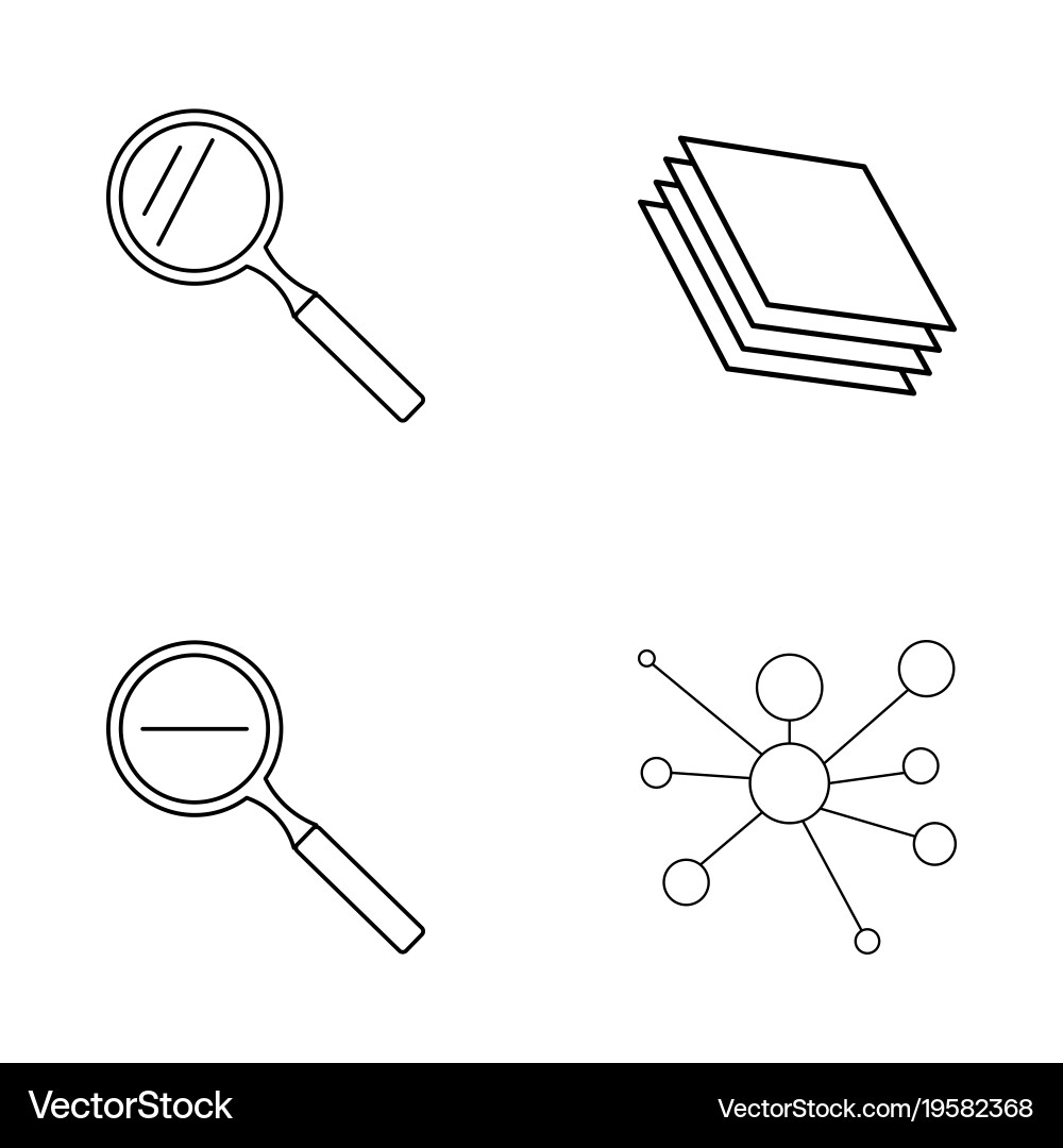 Basic elements outline icons set linear icon vector image