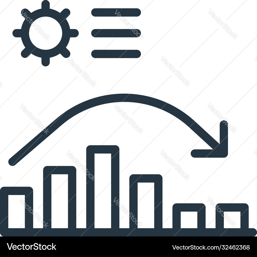 Chart icon editable stroke linear Chart icon editable stroke linear Vector Image