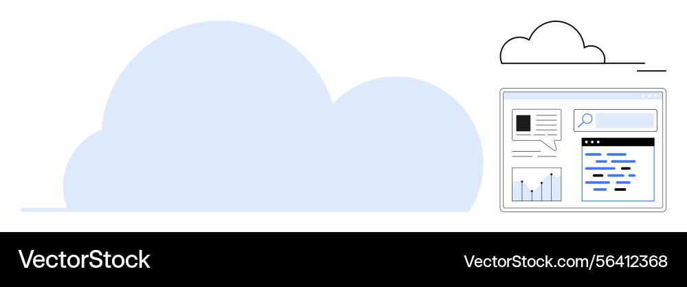 Cloud computing technology with data management Cloud computing technology with data management vector image