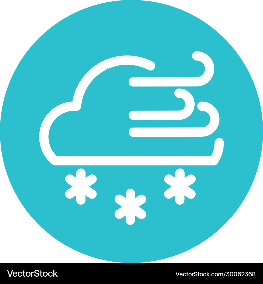 Clouds with wind and snow block flat style Vector Image