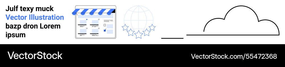 Digital marketplace with cloud integration Digital marketplace with cloud integration vector image
