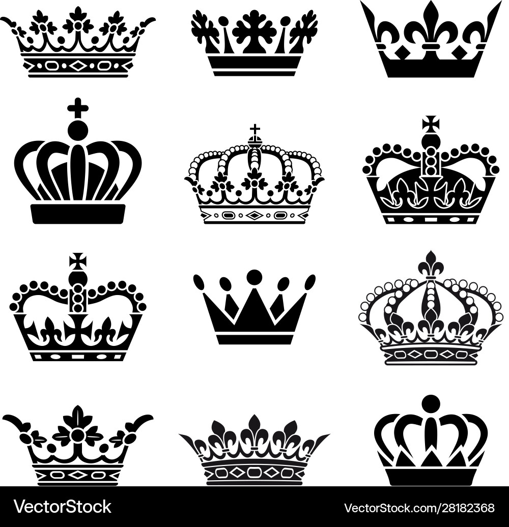 Elegant Crown Set Vector Image