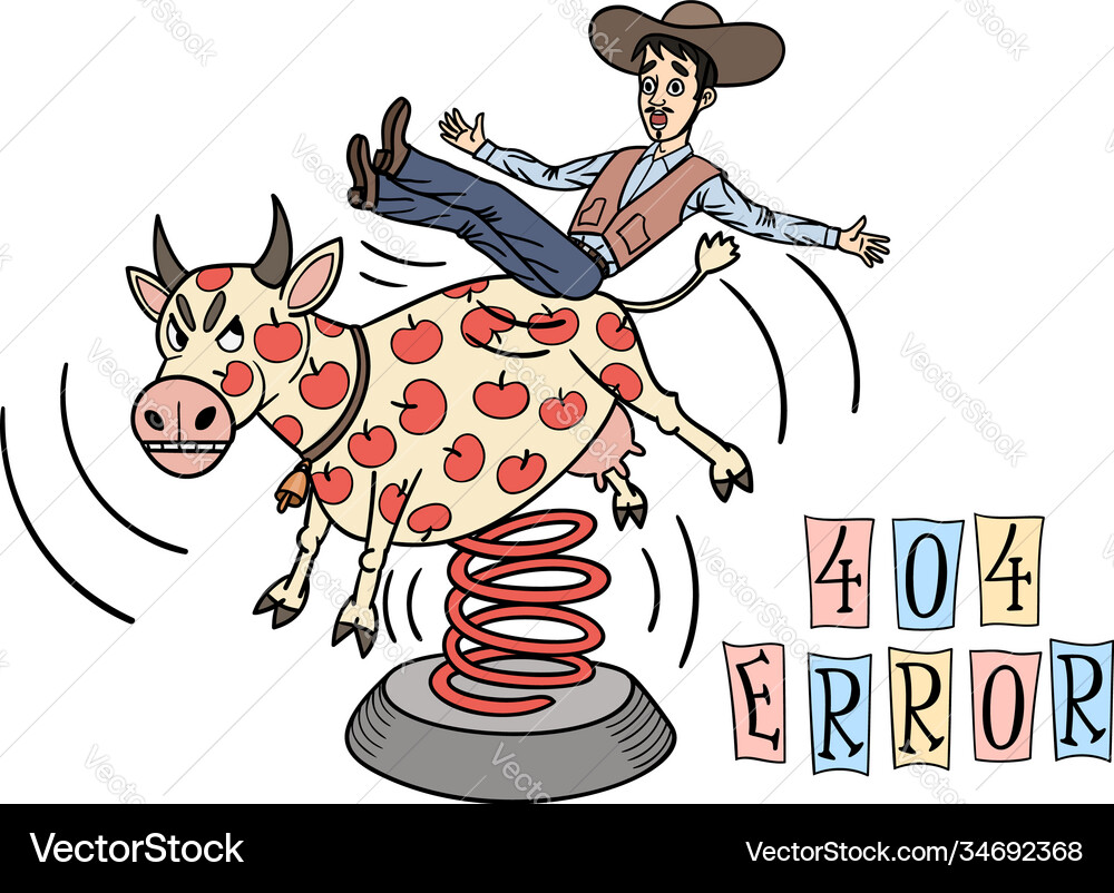 Funny picture for an internet page 404 error Funny picture for an internet page 404 error Vector Image