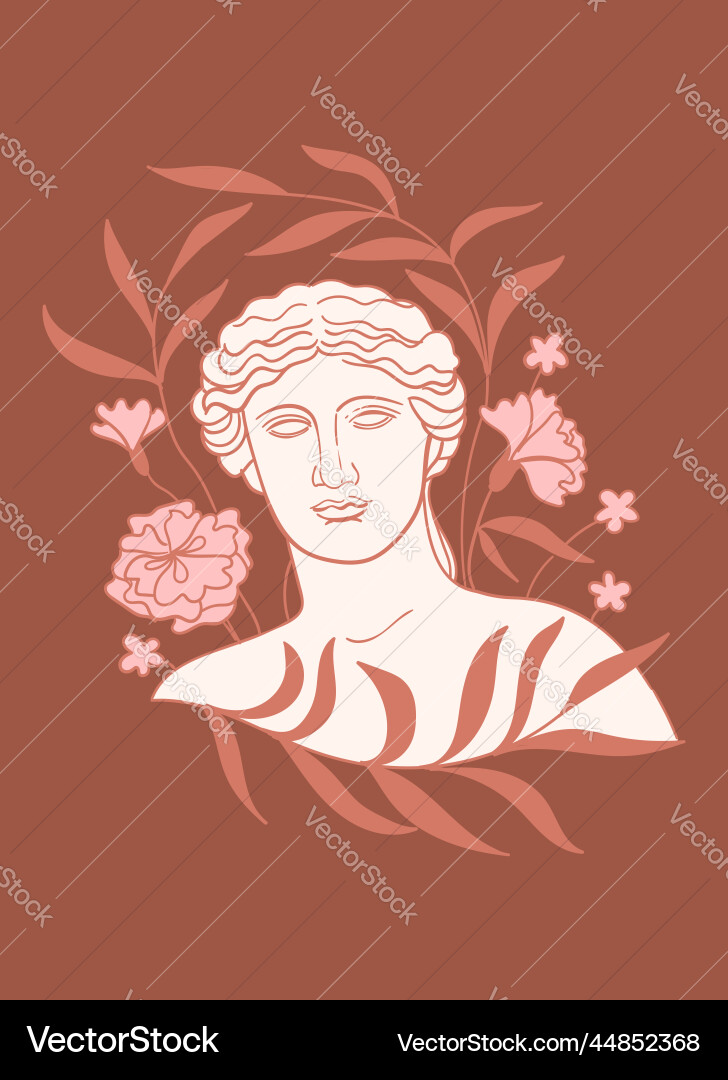 Goddess Marble Statue - Modern Aesthetic Vector Image