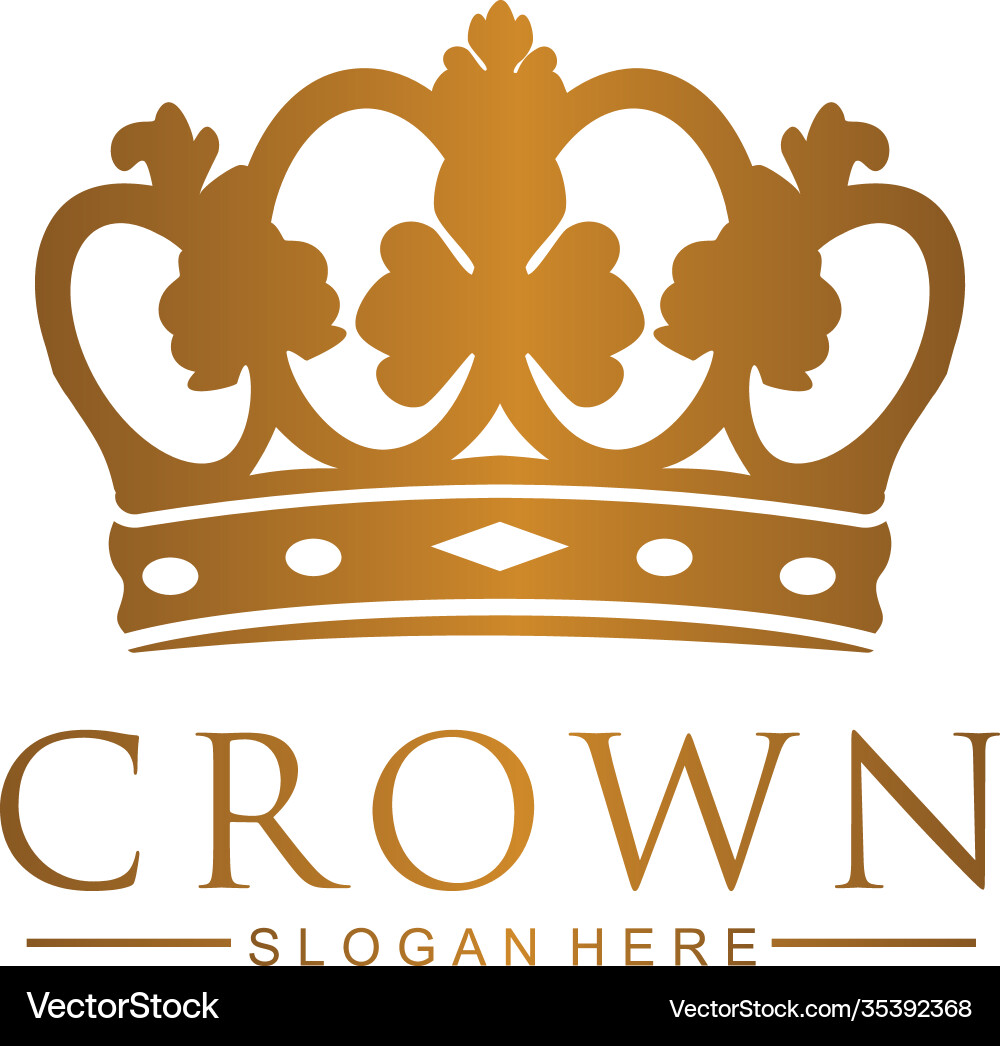 Gold-Kronen-Logo-Template-Symbol im Vintage-Stil Gold-Kronen-Logo-Template-Symbol im Vintage-Stil vektorbild