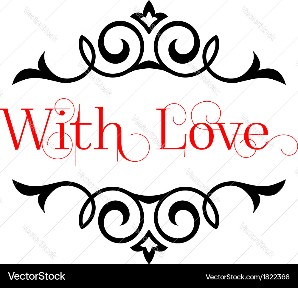 I love you header with text Vector Image