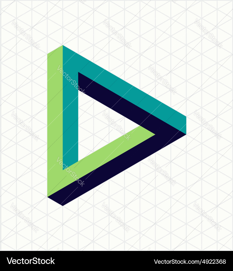 Impossible Triangle Shape - Isometric Vector Image