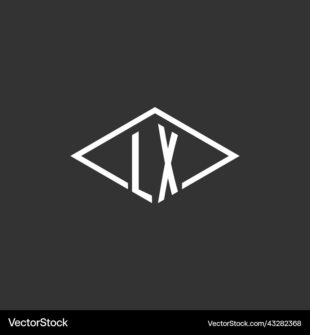 Initials lx logo monogram with simple diamond Initials lx logo monogram with simple diamond Vector Image