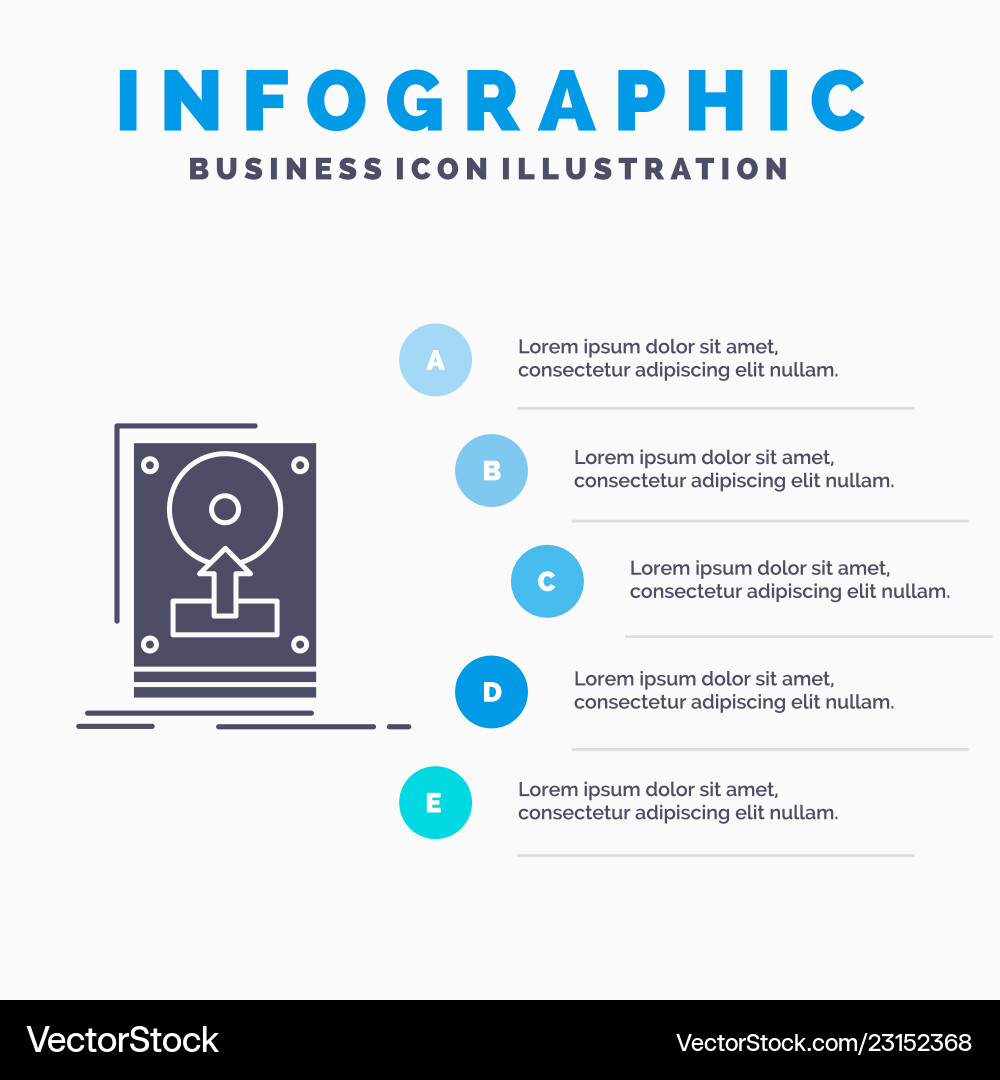 Install drive hdd save upload infographics Install drive hdd save upload infographics vector image
