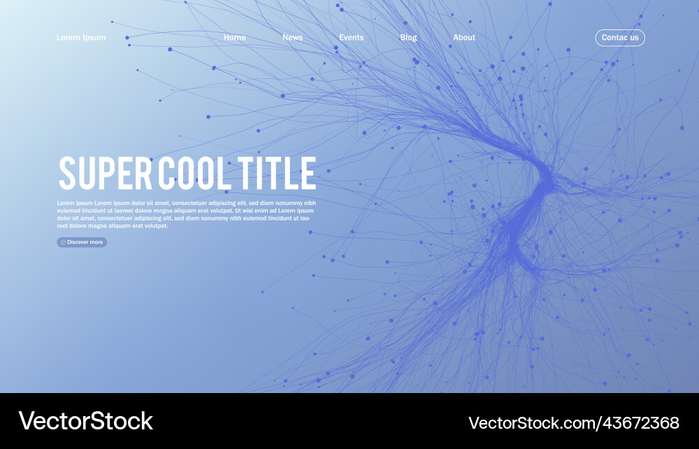 Landing page abstract design with twisted growing vector image
