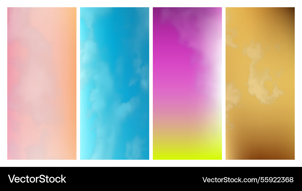 Modern colorful gradient background with clouds Modern colorful gradient background with clouds vector image