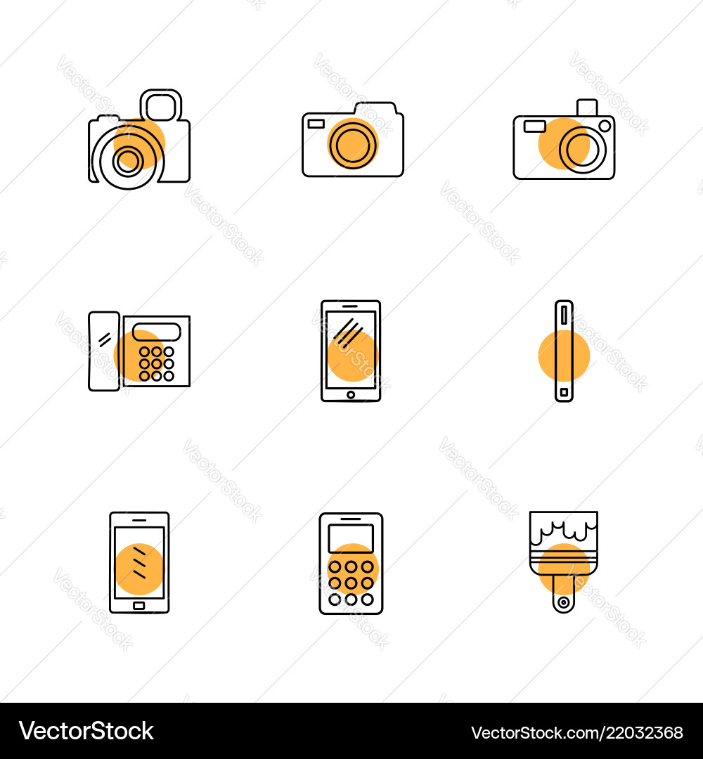 Multimedia user interface camera technology Vector Image
