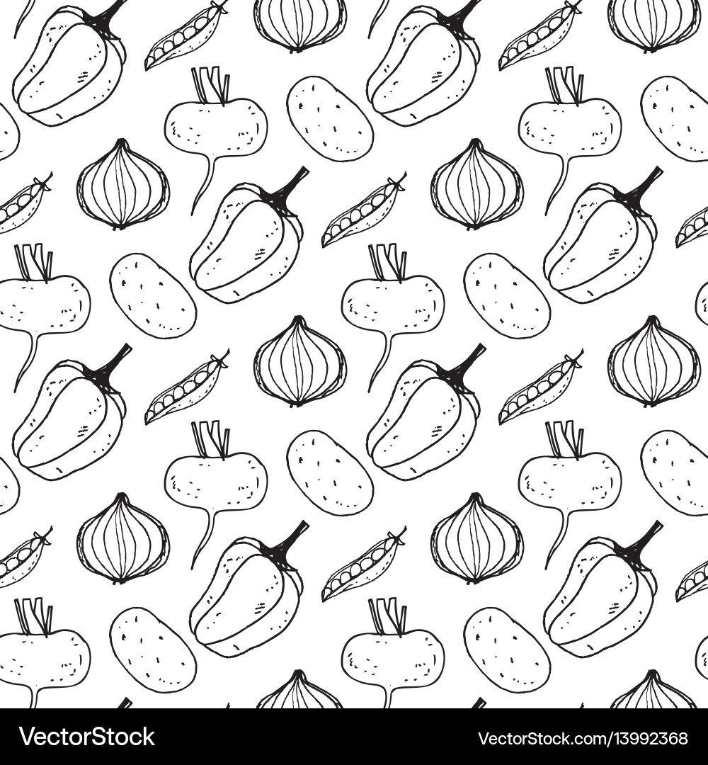 Seamless pattern with the image of vegetables Seamless pattern with the image of vegetables vector image