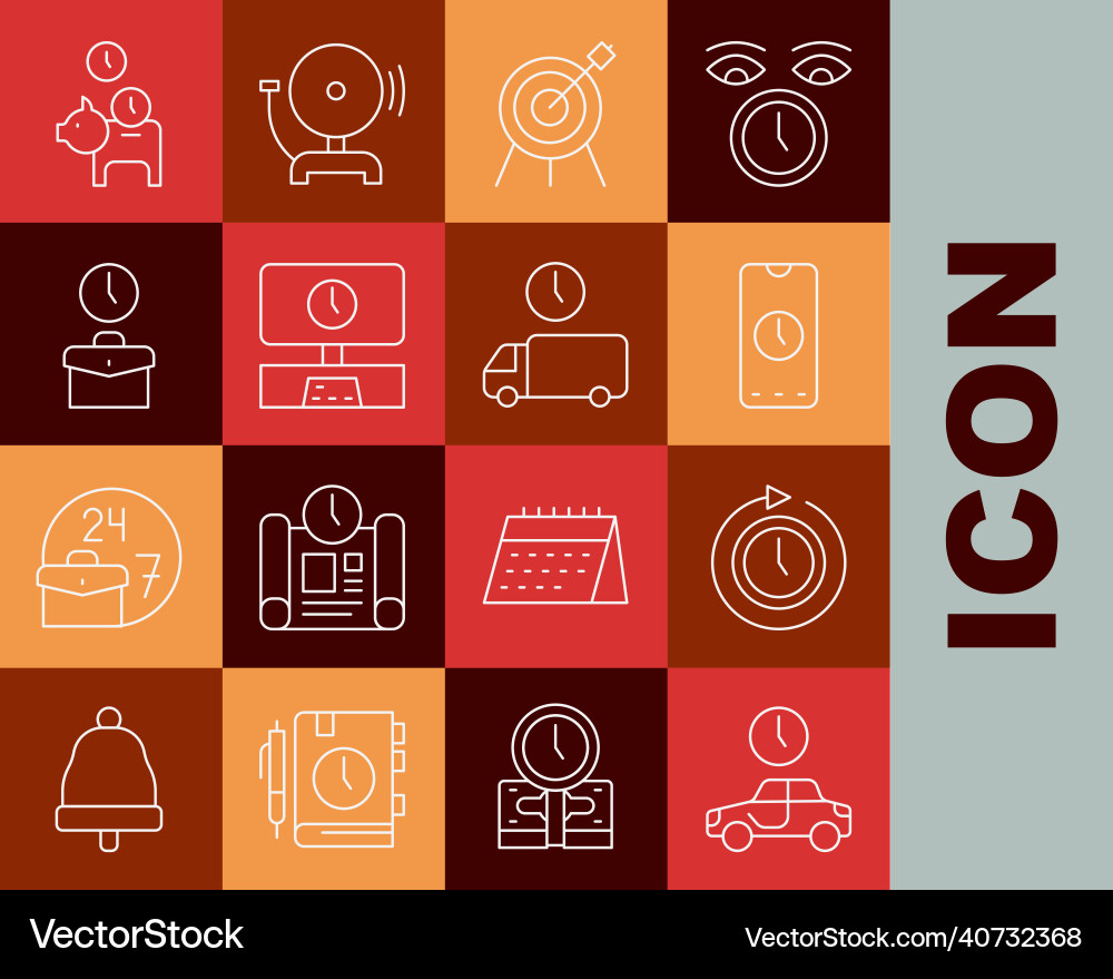 Set line time to travel clock with arrow alarm Set line time to travel clock with arrow alarm vector image
