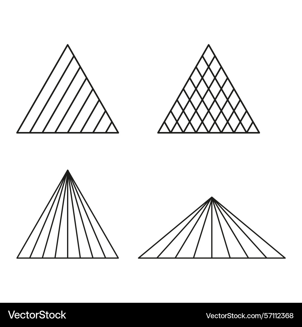 Striped triangle icon linear shape Striped triangle icon linear shape vector image