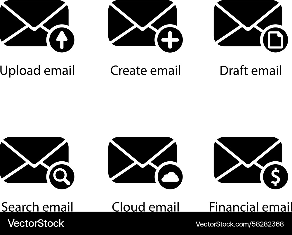 Upload & Create Email Icon Vector Image