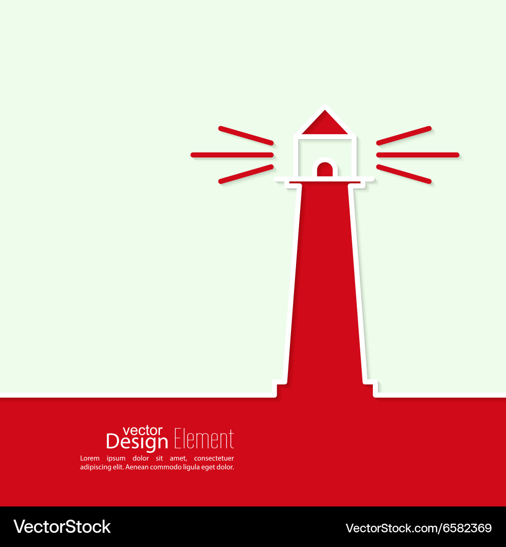 Abstract background with luminous lighthouse vector image