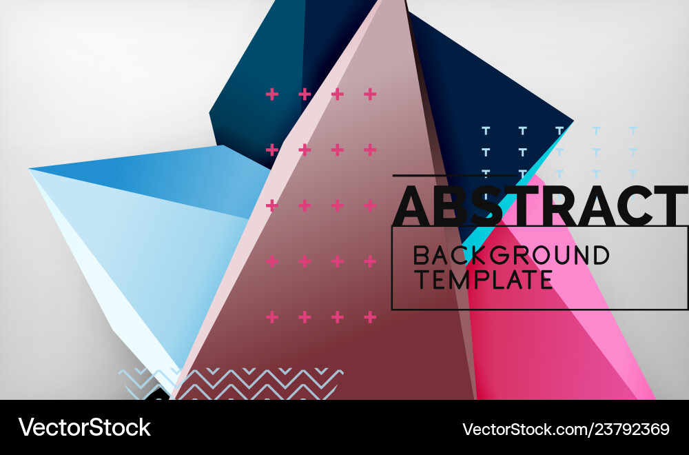 Abstract color triangles geometric background vector image