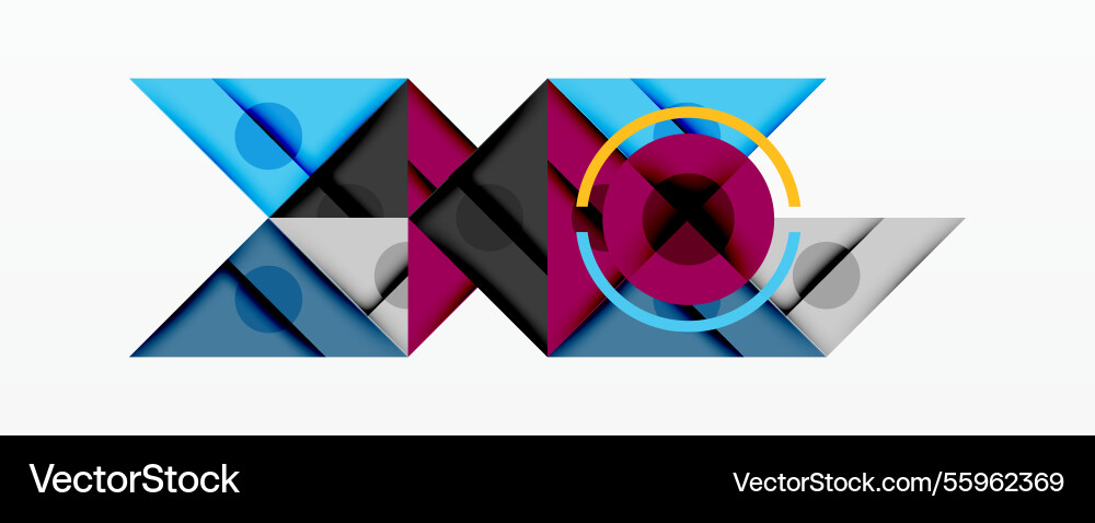 Abstract geometric composition with intersecting Abstract geometric composition with intersecting Vector Image