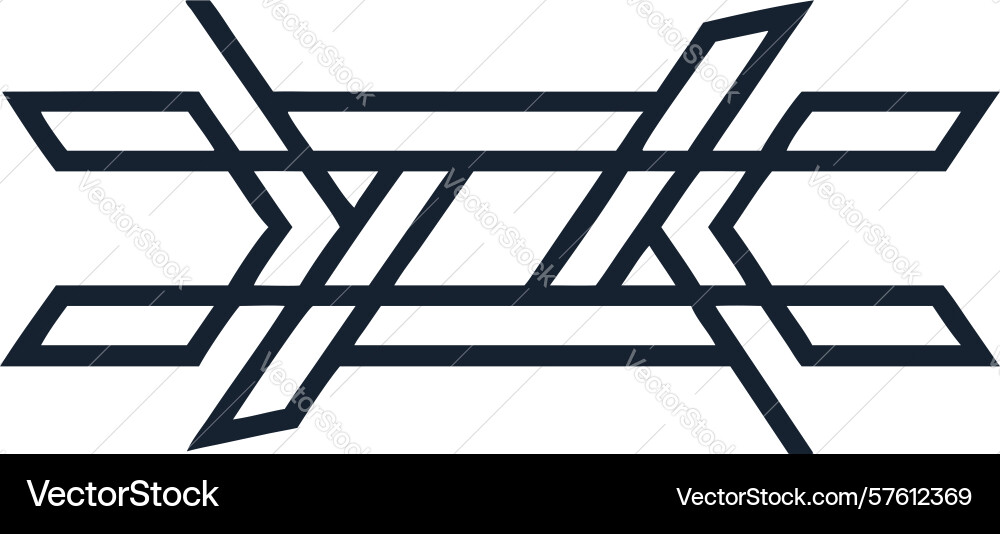 Abstract geometric interlocking lines pattern vector image