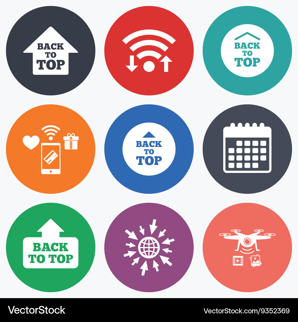 Back to top signs scroll up with arrow vector image