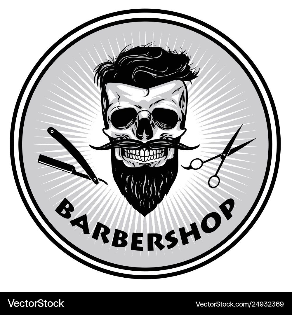 Barbershop barber logo template retro Barbershop barber logo template retro vector image