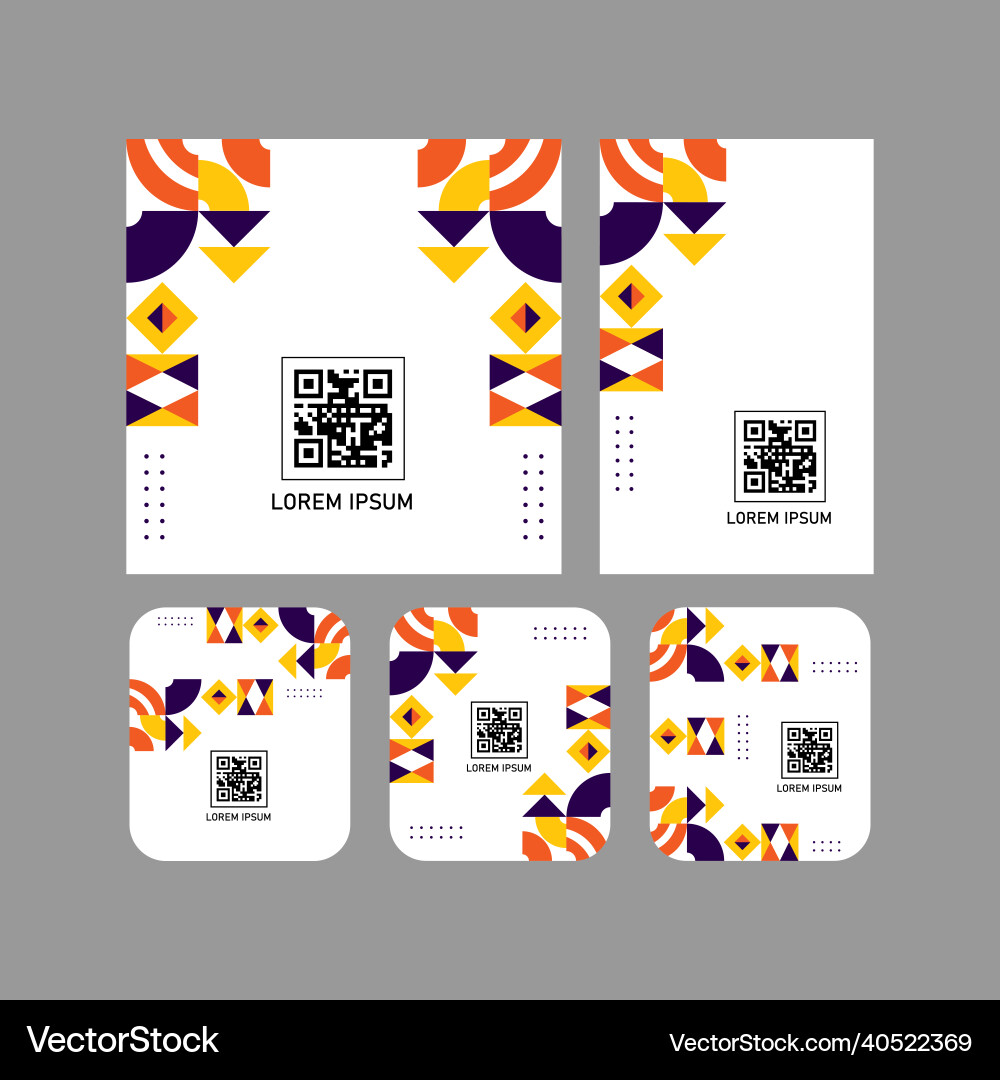 Different size creative qr code label collection vector image