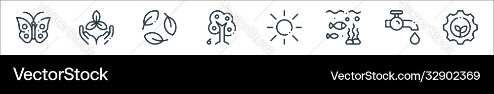 Ecology line icons linear set quality Ecology line icons linear set quality vector image