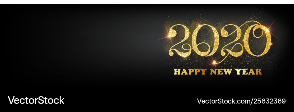 Frohes neues Jahr 2020 bannergolden Luxus Frohes neues Jahr 2020 bannergolden Luxus vektorbild