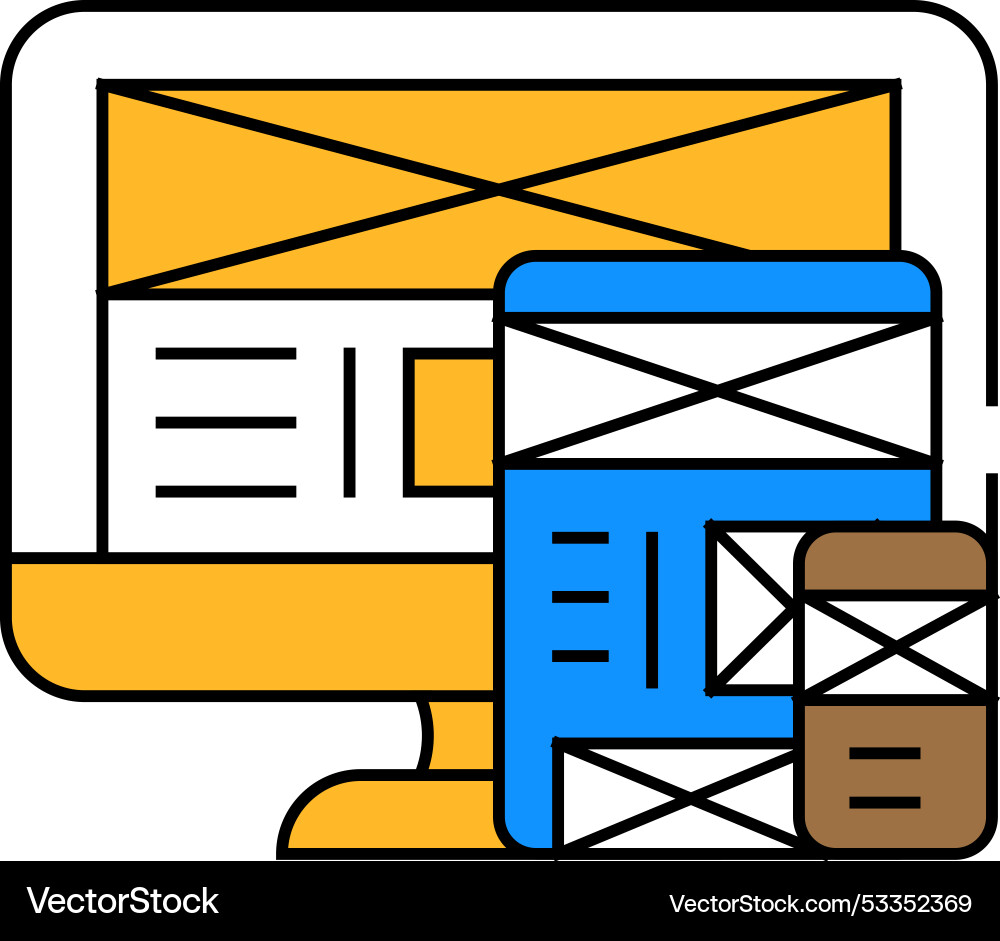 Mockup ux ui design icon color vector image