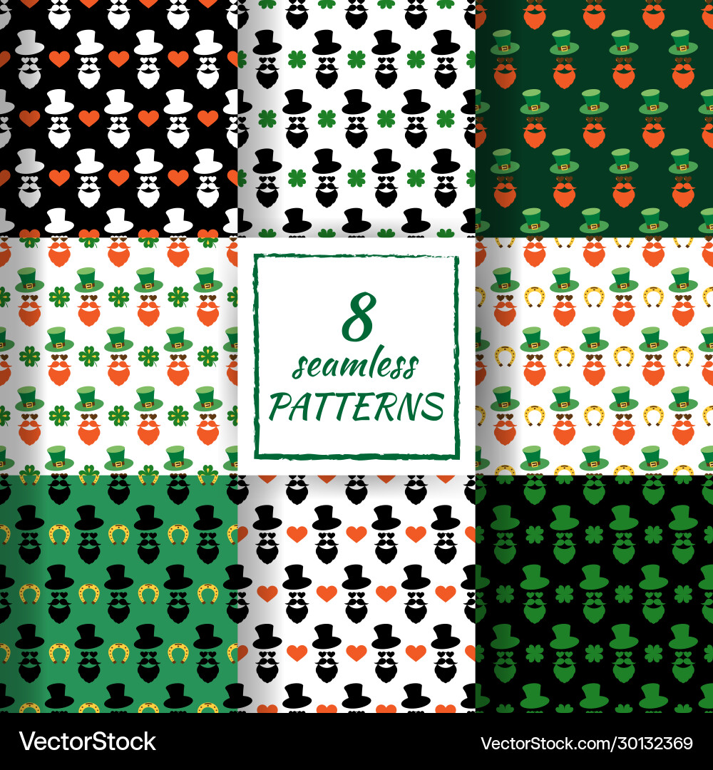 Set colorful seamless pattern Set colorful seamless pattern vector image