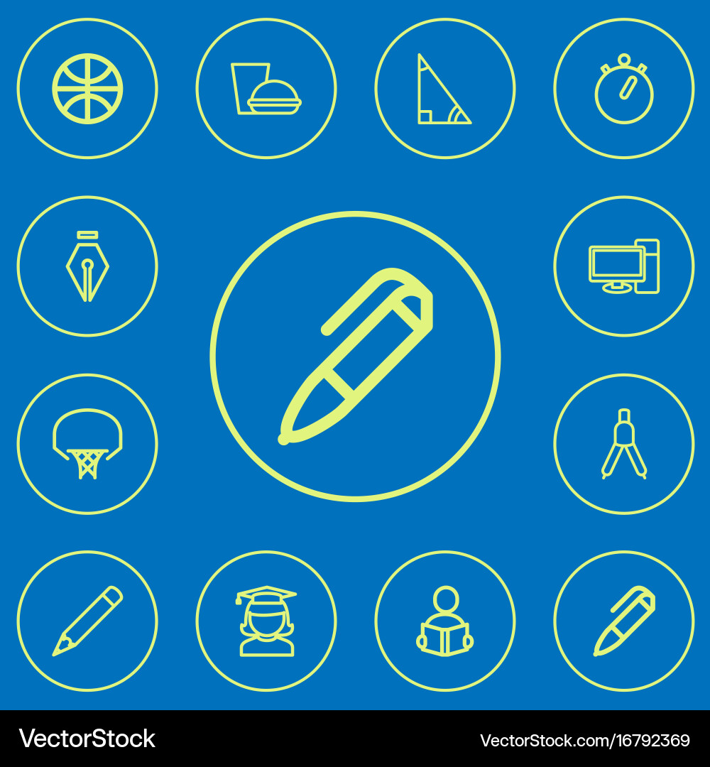 Set of 12 editable science outline icons includes vector image