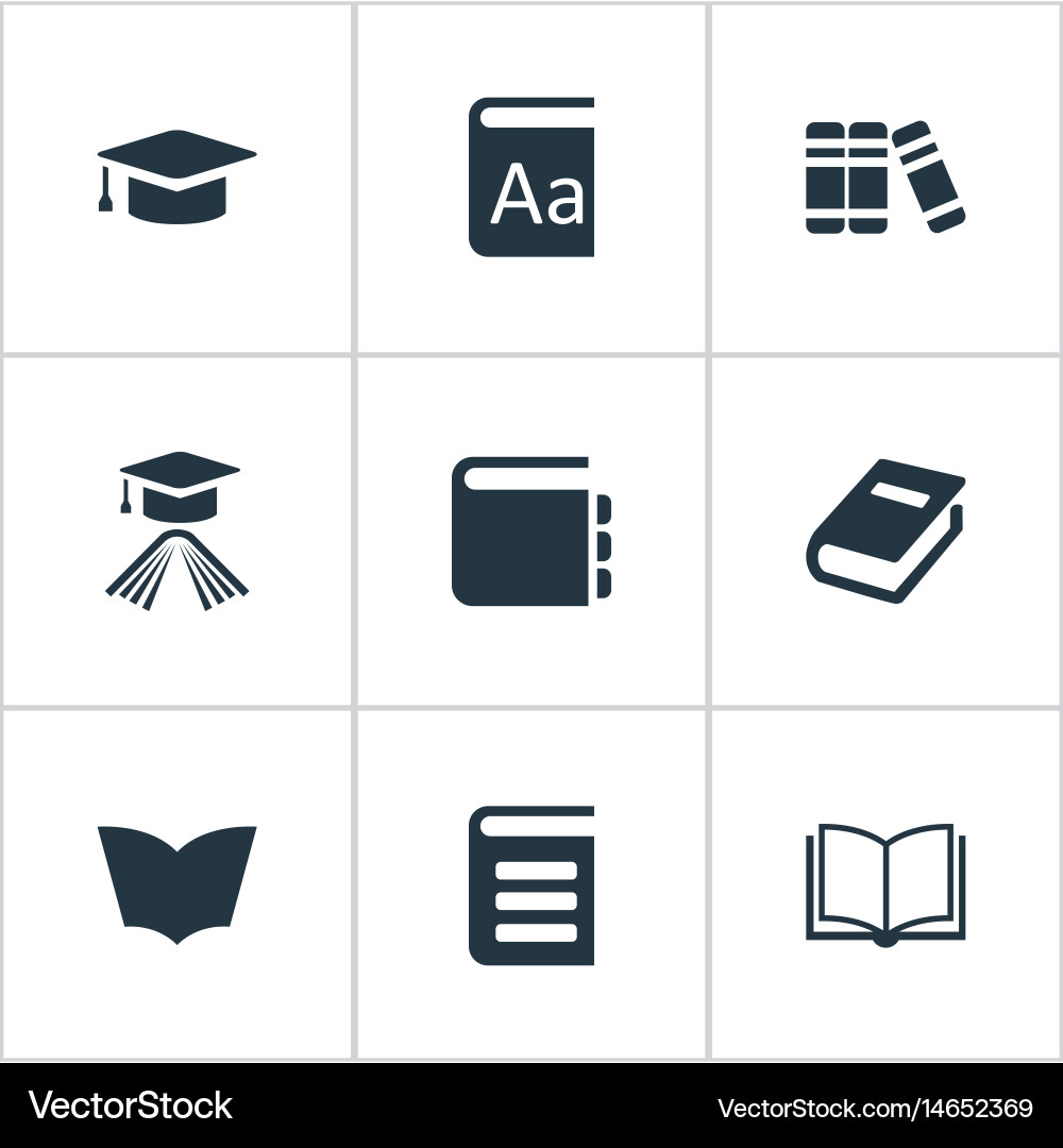 Set of simple reading icons vector image