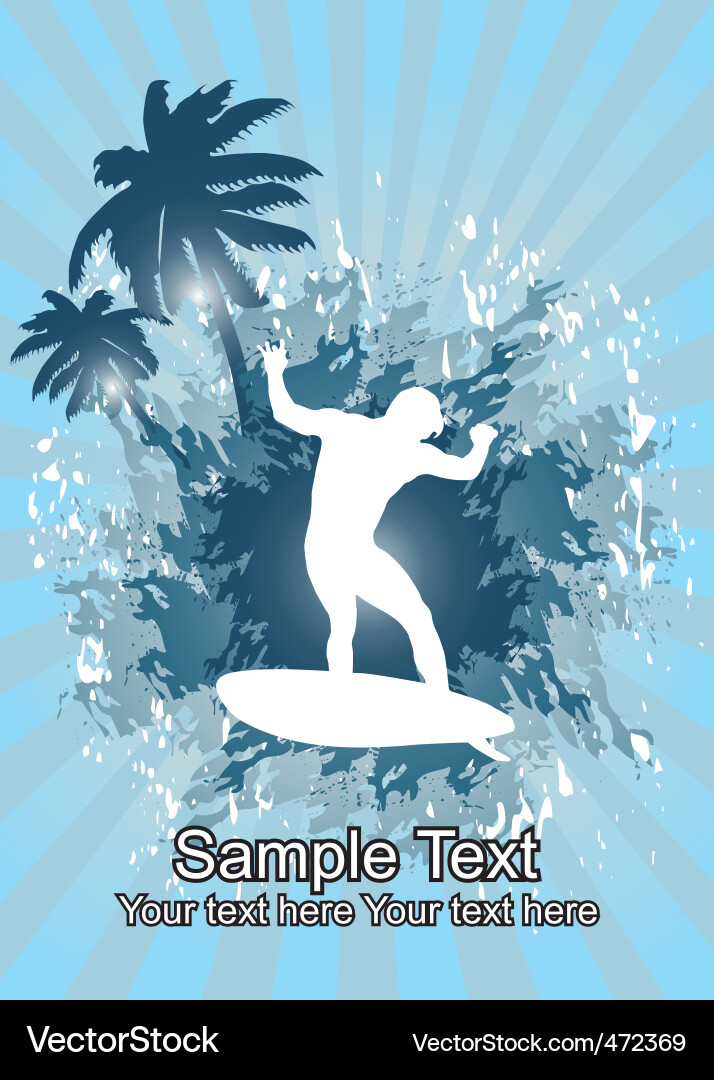 Silhouette surfer Royalty Free Vector Image - VectorStock
