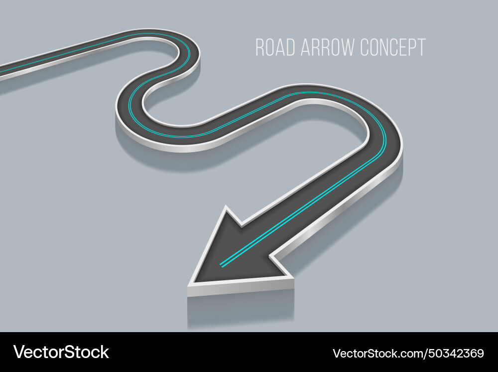 Winding 3d road infographic concept on a white Winding 3d road infographic concept on a white vector image