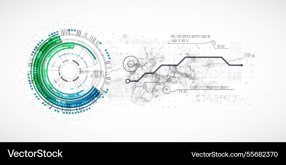 Abstraction on the theme of tech circles Abstraction on the theme of tech circles vector image