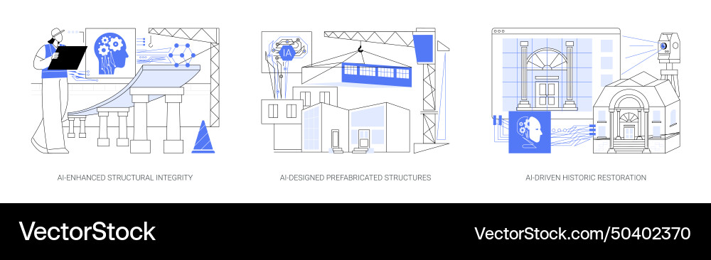 Ai in building abstract concept Vector Image