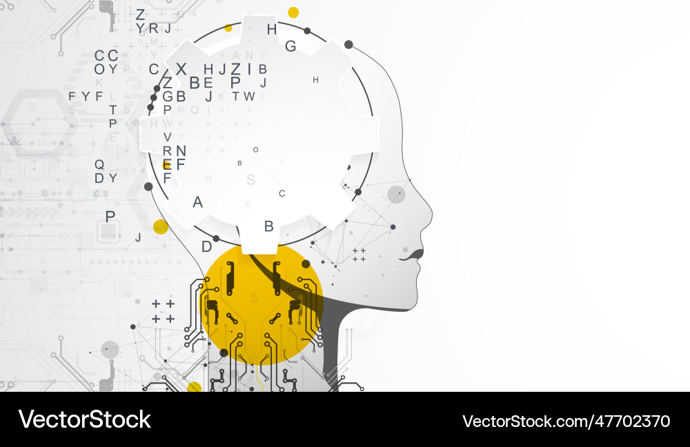 Artificial intelligence technical background Artificial intelligence technical background Vector Image