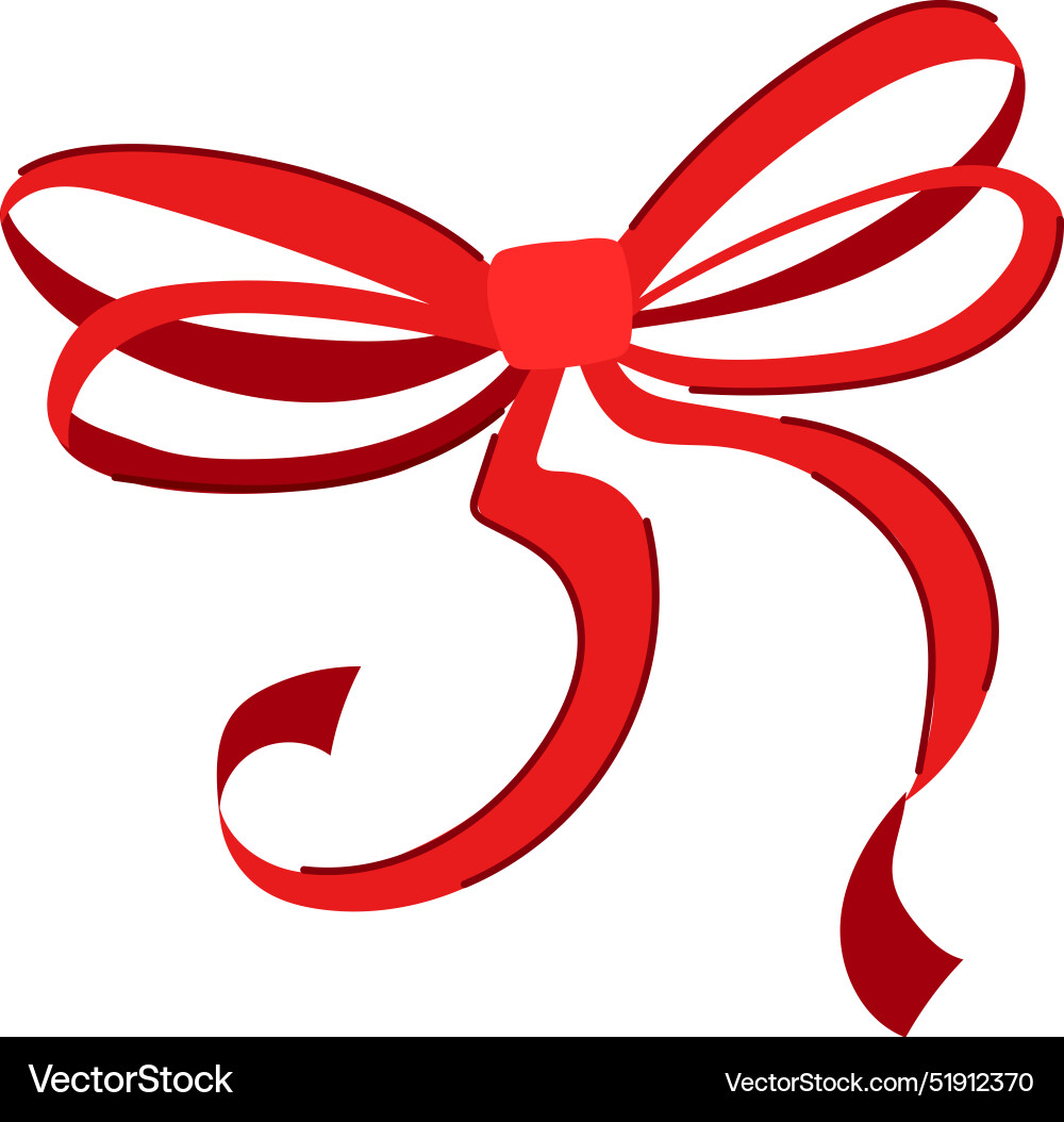 Christmas bow ribbon cartoon Royalty Free Vector Image