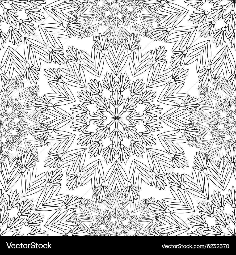 Contour seamless pattern with snowflakes vector image