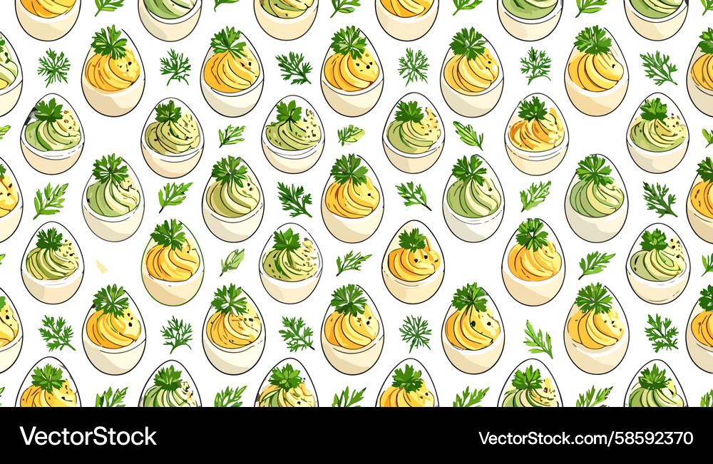 Deviled Eggs: A Refreshing Pattern Vector Image