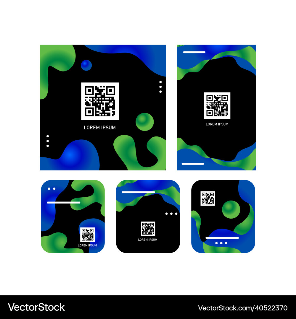 Different size modern qr code label collection Vector Image