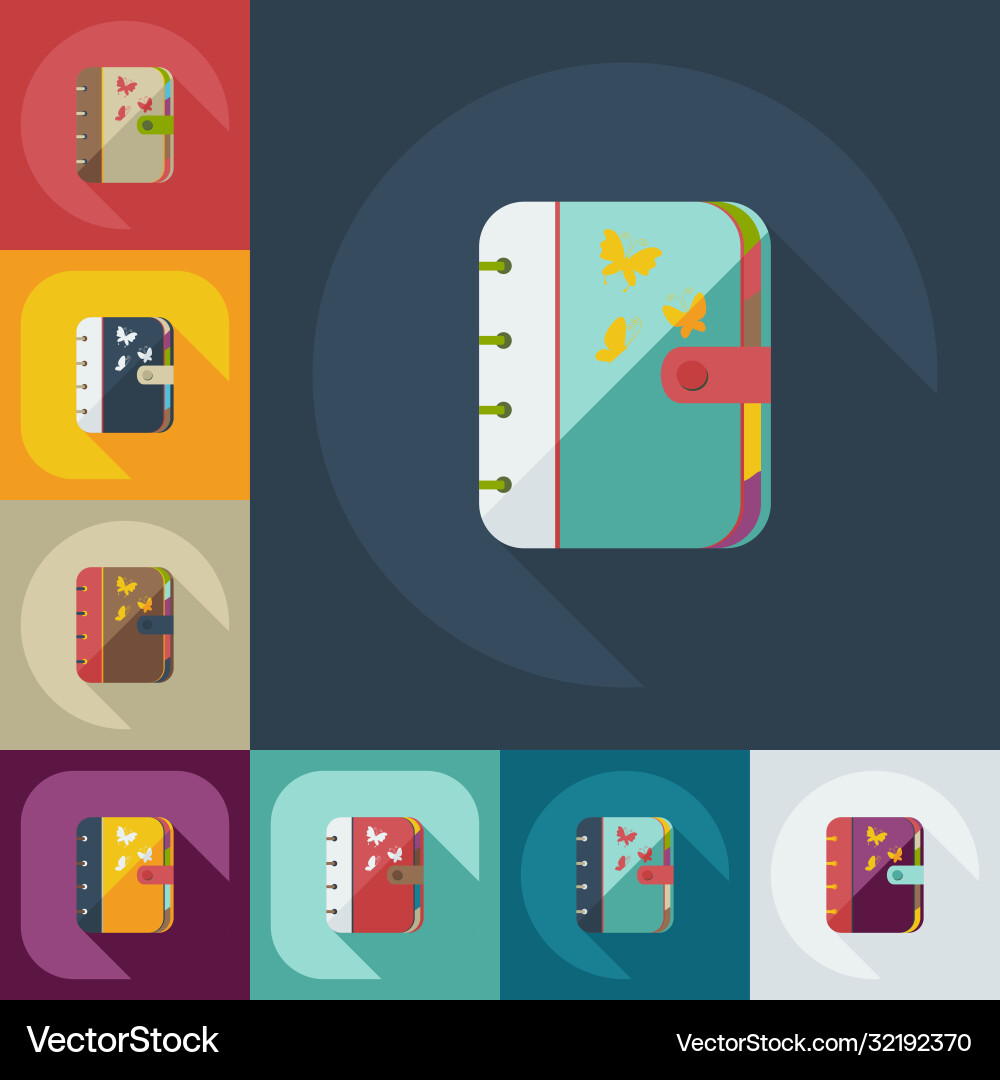 Flat modern design with shadow icons notebook Vector Image