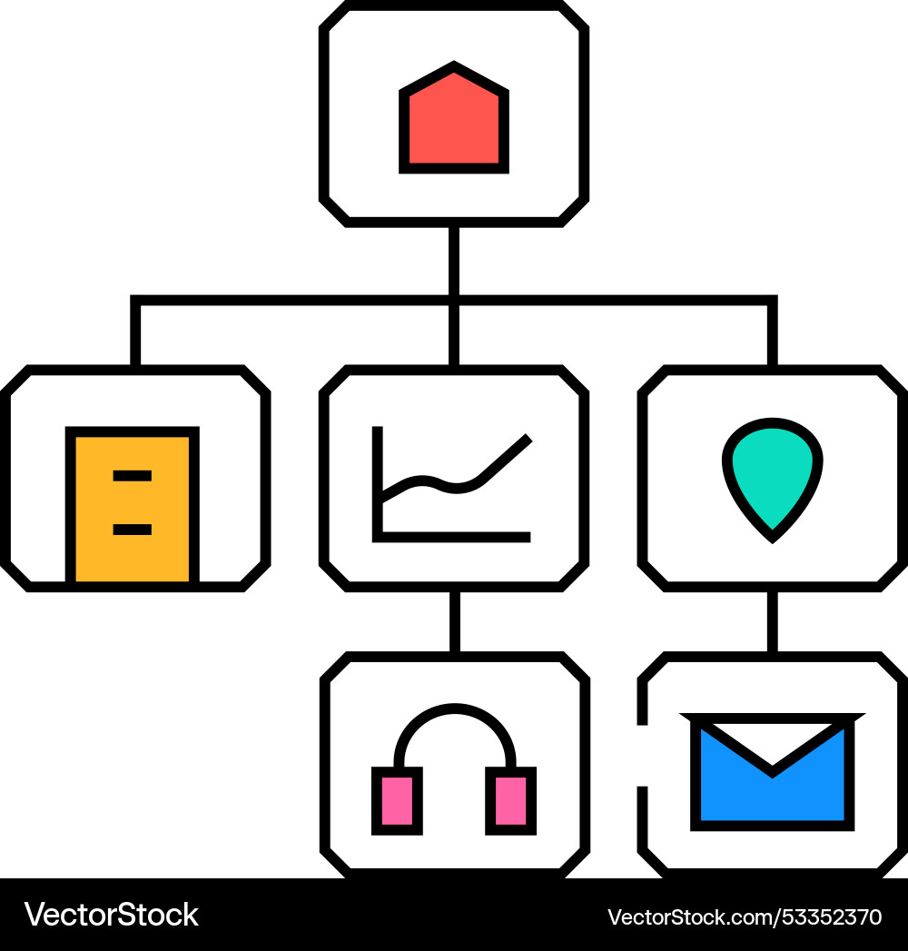 Information architecture ux ui design icon color vector image