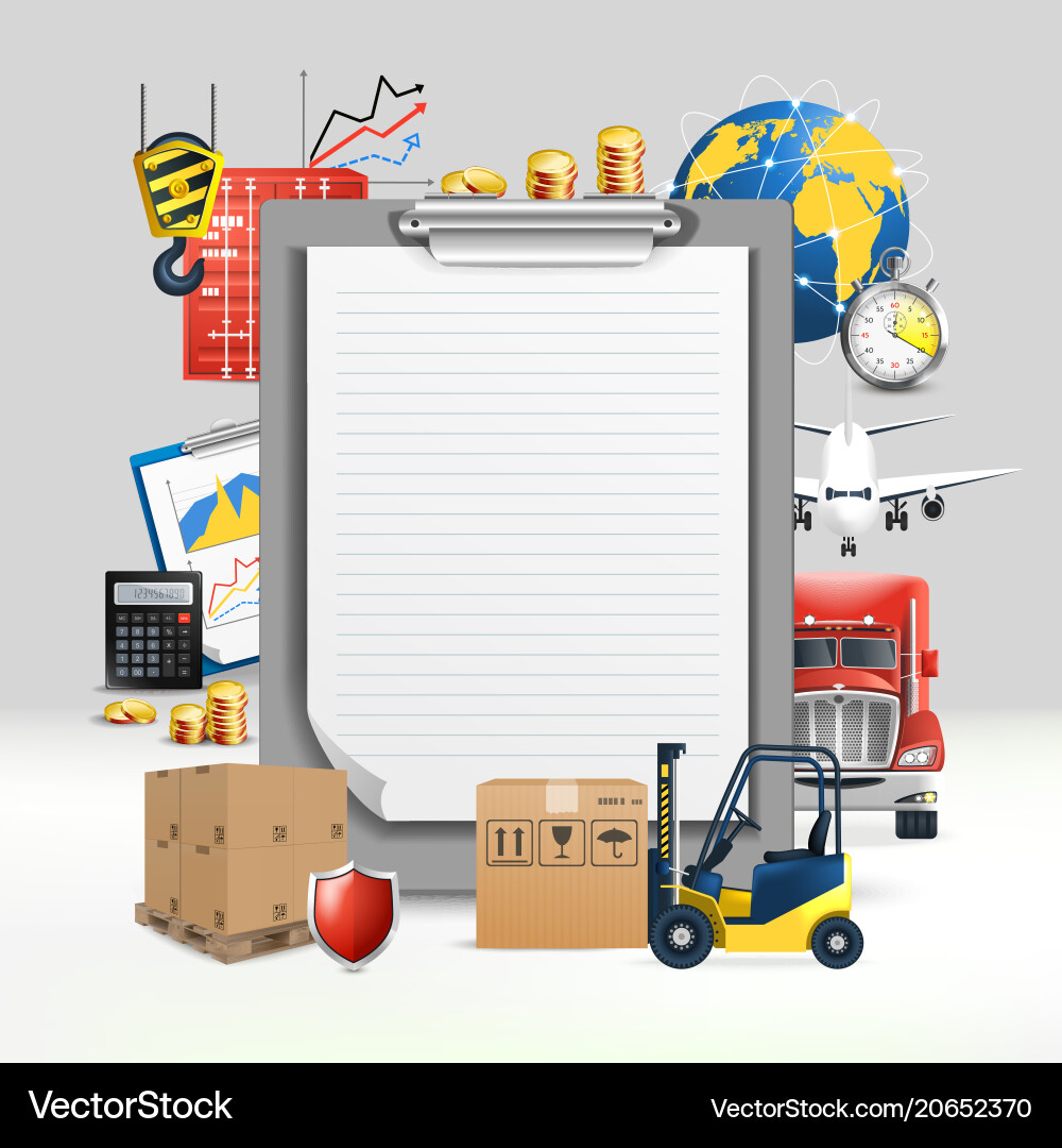 Logistic transportation composition Royalty Free Vector
